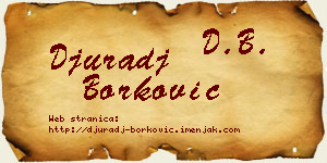 Đurađ Borković vizit kartica